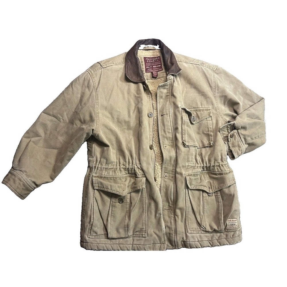 Abercrombie & Fitch High Pile Fleece Lined Adirondack Large Coat HEAVY*no zipper